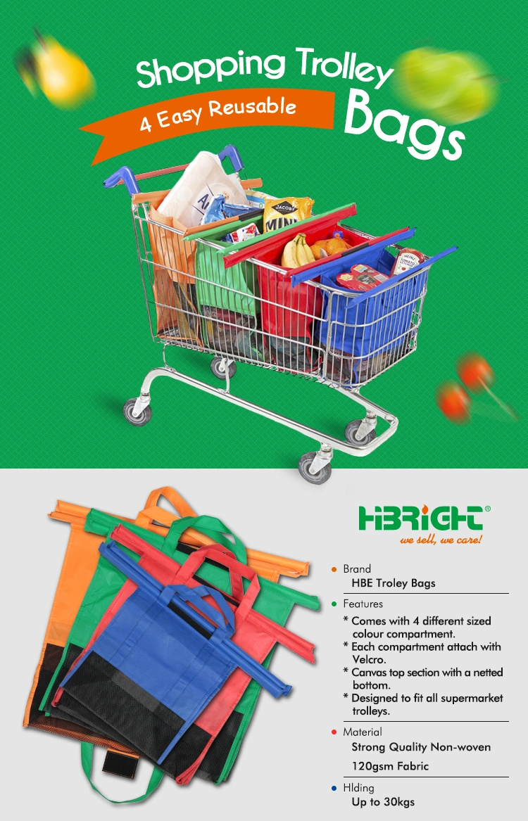 Reusable Supermarket Grocery Eco Friendly Vegetable Fruit Shopping Cart Trolley Bag